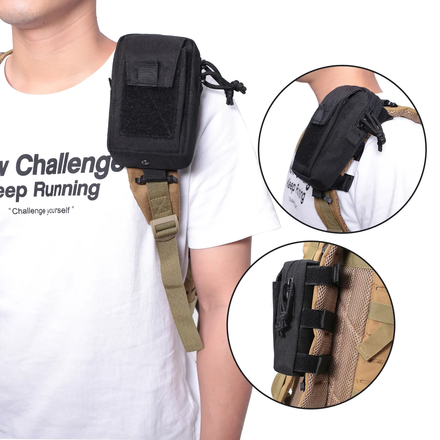 Edc Carry Kit - กระเป๋าคาดเอวพร้อมสายสะพายหลังแบบ Molle สำหรับใส่โทรศัพท์มือถือ เหมาะสำหรับกีฬากลางแจ้ง วิ่ง แคมป์ปิ้ง