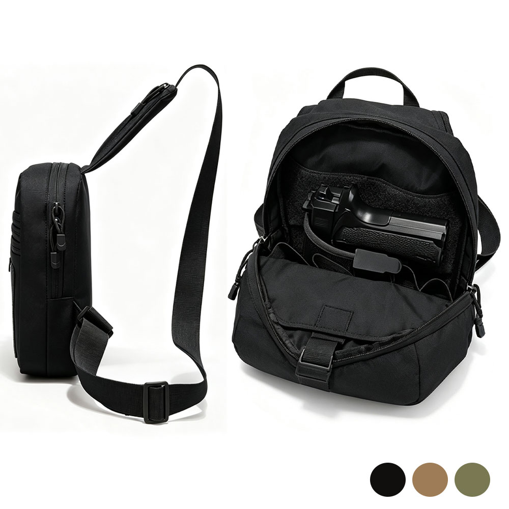 Edc Carry Handgun - กระเป๋าสะพายข้างแบบยุทธวิธี กระเป๋าคาดลำตัวสำหรับพกพาปืนพร้อมซองปืน กระเป๋า EDC สำหรับล่าสัตว์และตั้งแคมป์