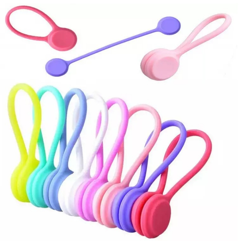 Gear Tie Reusable - สายรัดซิลิโคนแม่เหล็ก สายรัดจัดการสายซิลิโคน สายรัดแม่เหล็กแบบพัน สายรัดแบบใช้ซ้ำได้ คลิปหนีบสาย จัดระเบียบสายหูฟัง