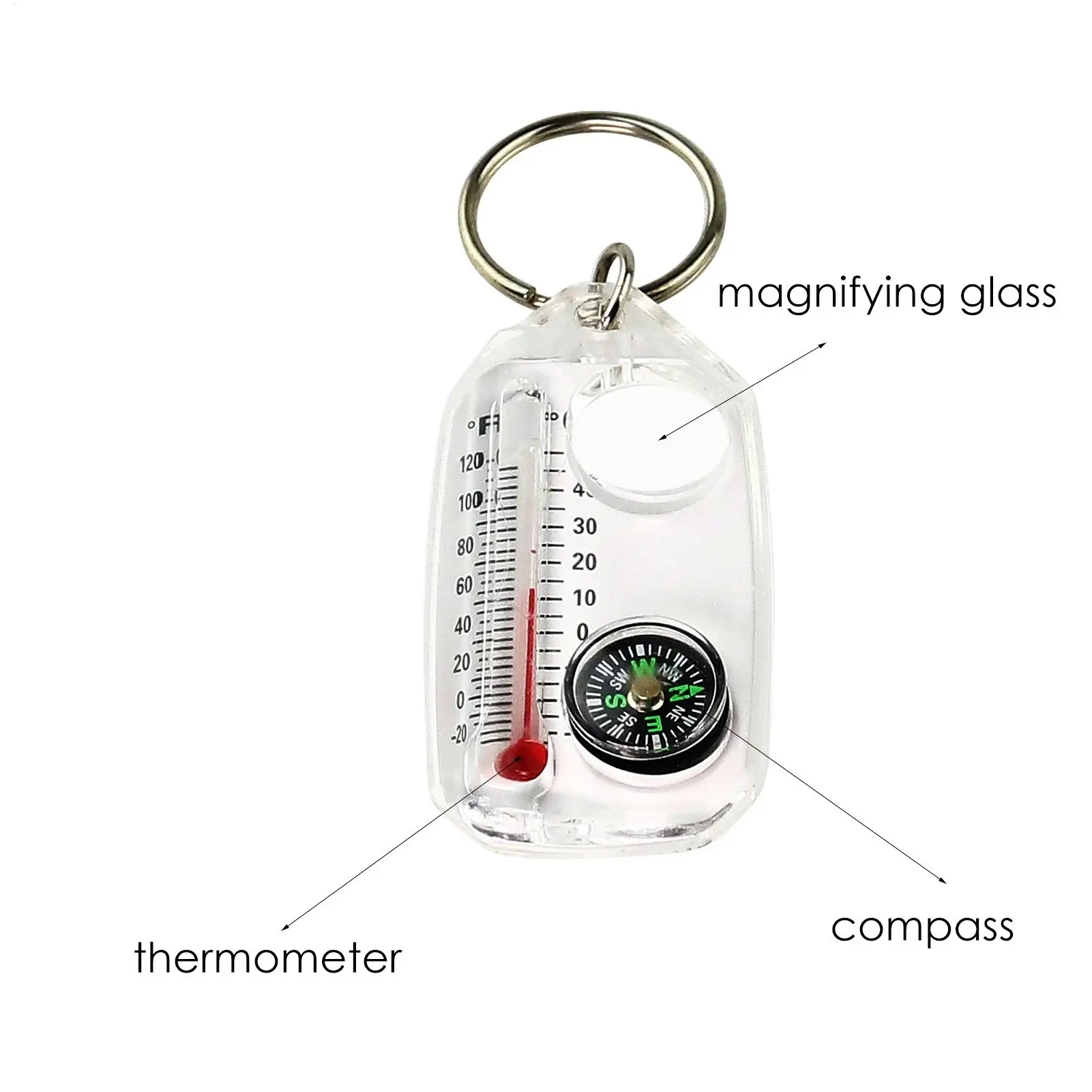 เข็มทิศพกพาอเนกประสงค์ 1 ชิ้น  - Compass Keychain Mini บทวิจารณ์และราคา