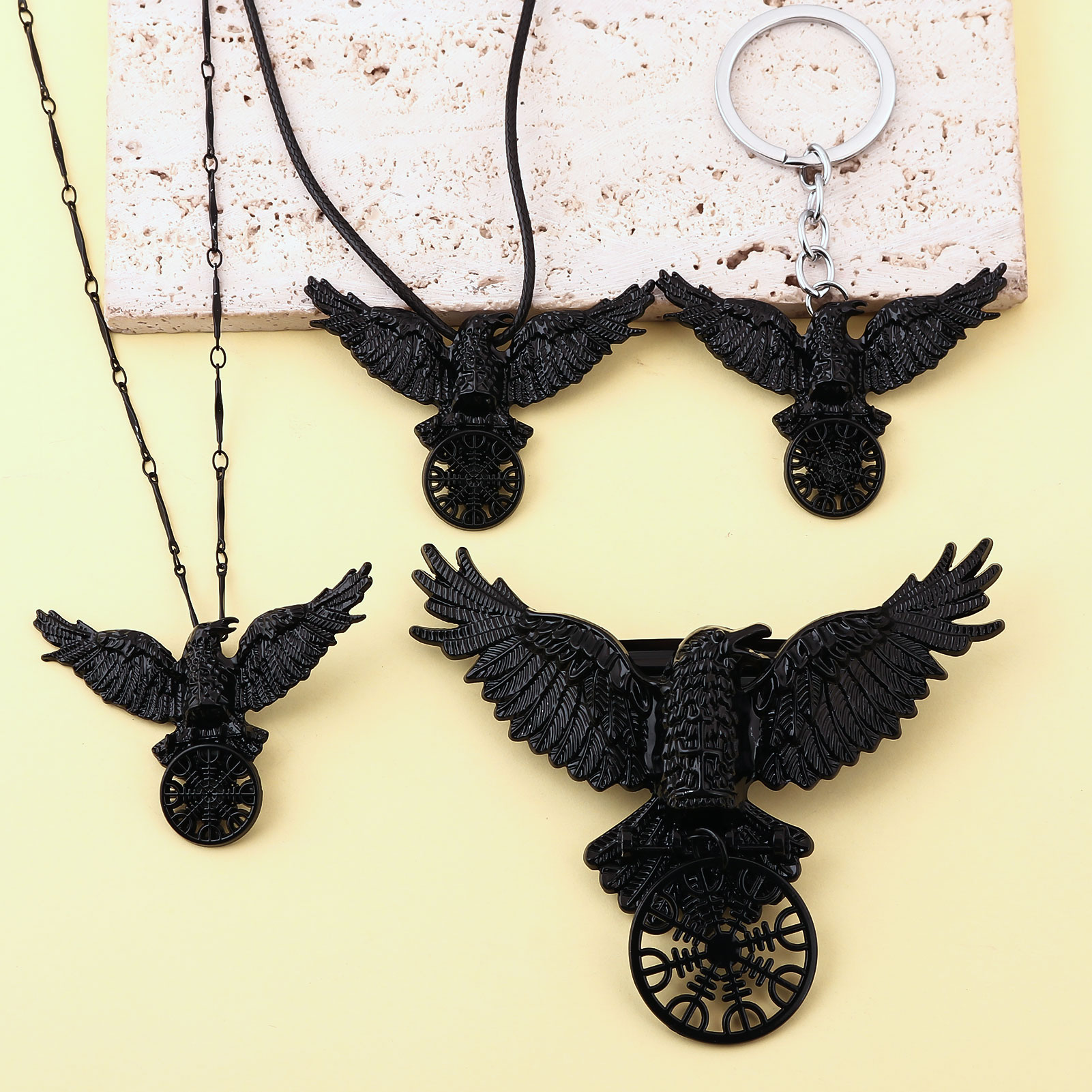 Vintage Viking Black Crow สร้อ - Compass Keychain Mini บทวิจารณ์และราคา